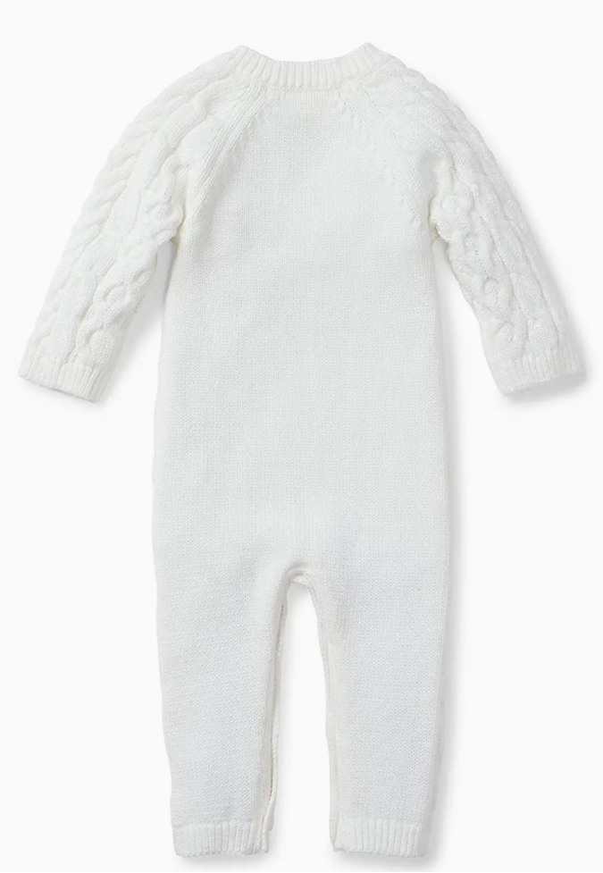 Organic Cable Knit Sweater Romper - Olive Sprout Kids
