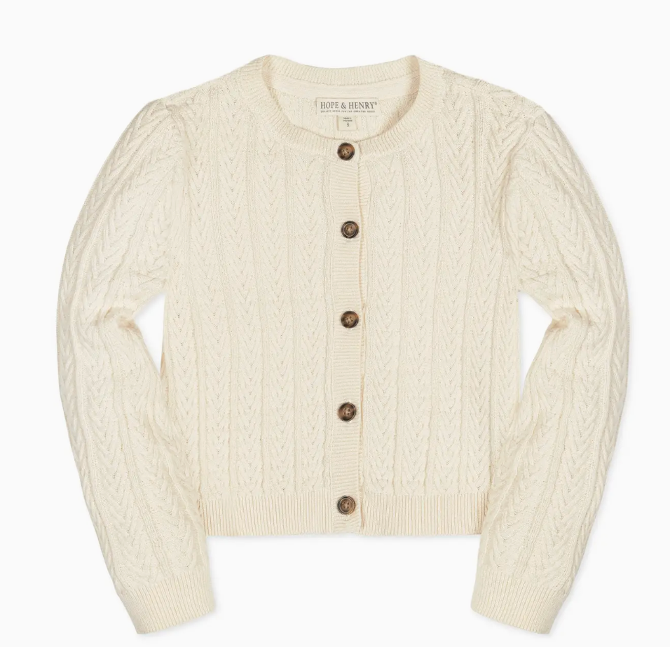 Organic Chevron Cable Cardigan - Baby - Olive Sprout Kids