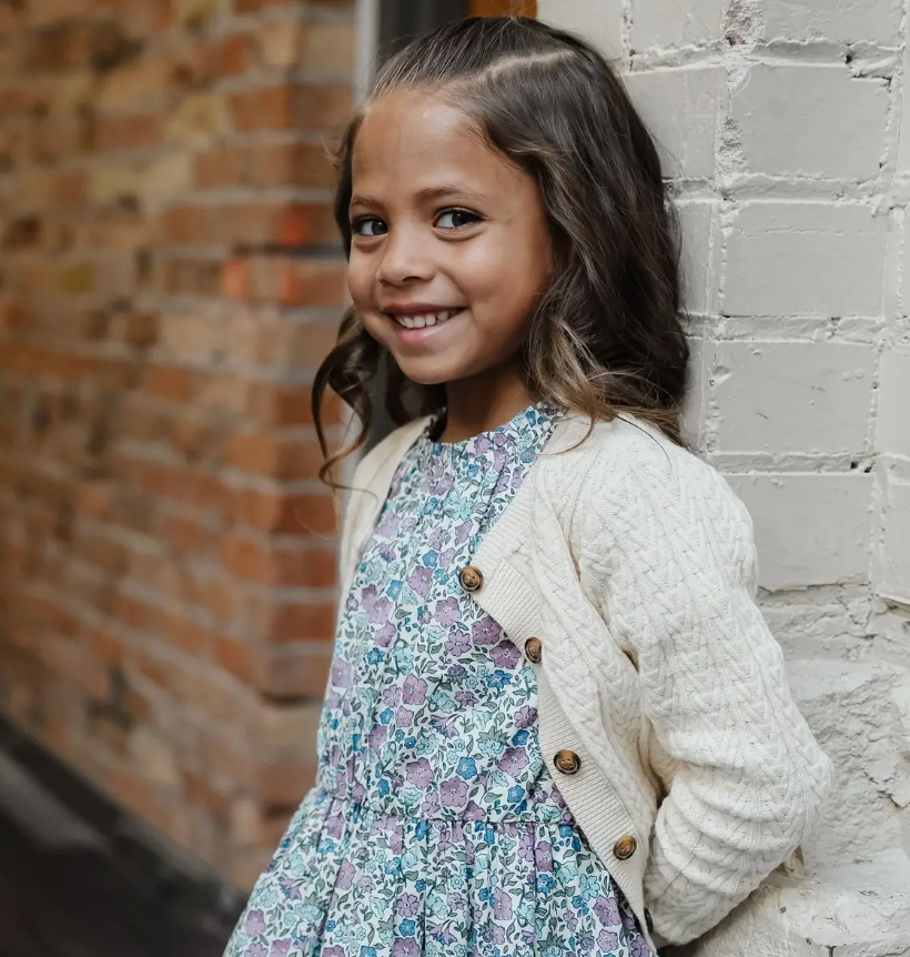 Organic Chevron Cable Cardigan - Baby - Olive Sprout Kids
