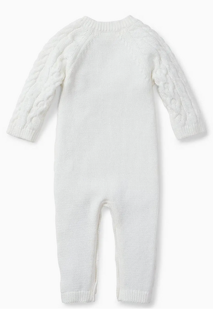 Organic Cable Knit Sweater Romper - Olive Sprout Kids