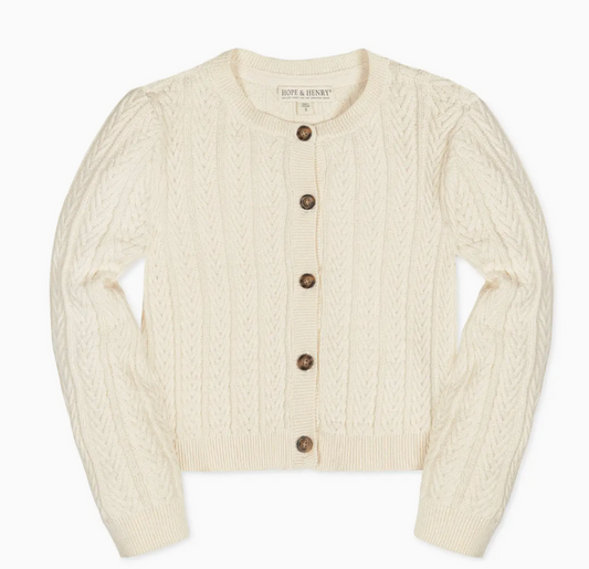 Organic Chevron Cable Cardigan - Baby - Olive Sprout Kids